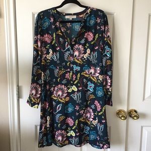 LOFT blue paisley 10P long sleeved dress